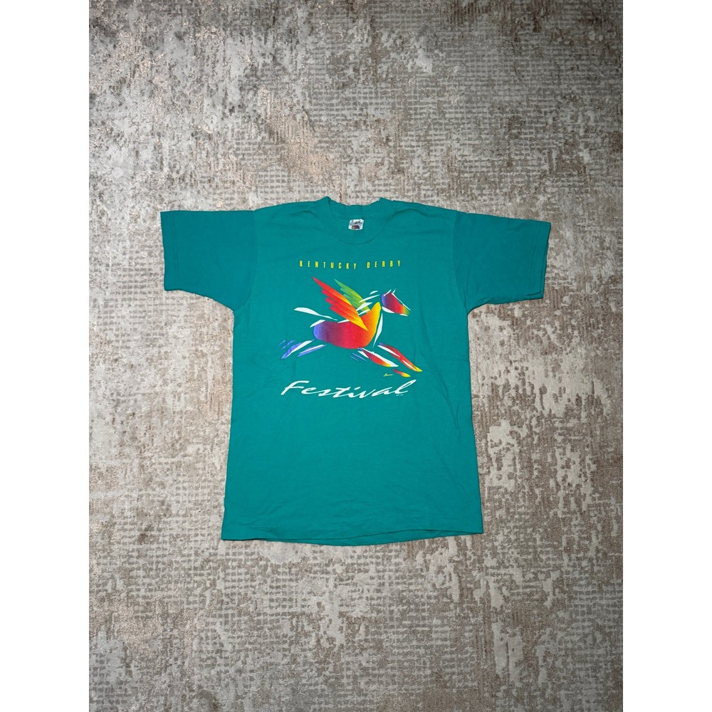 Vintage Fruit of the Loom 1996 Kentucky Derby Horse Racing Festival Graphic Tee